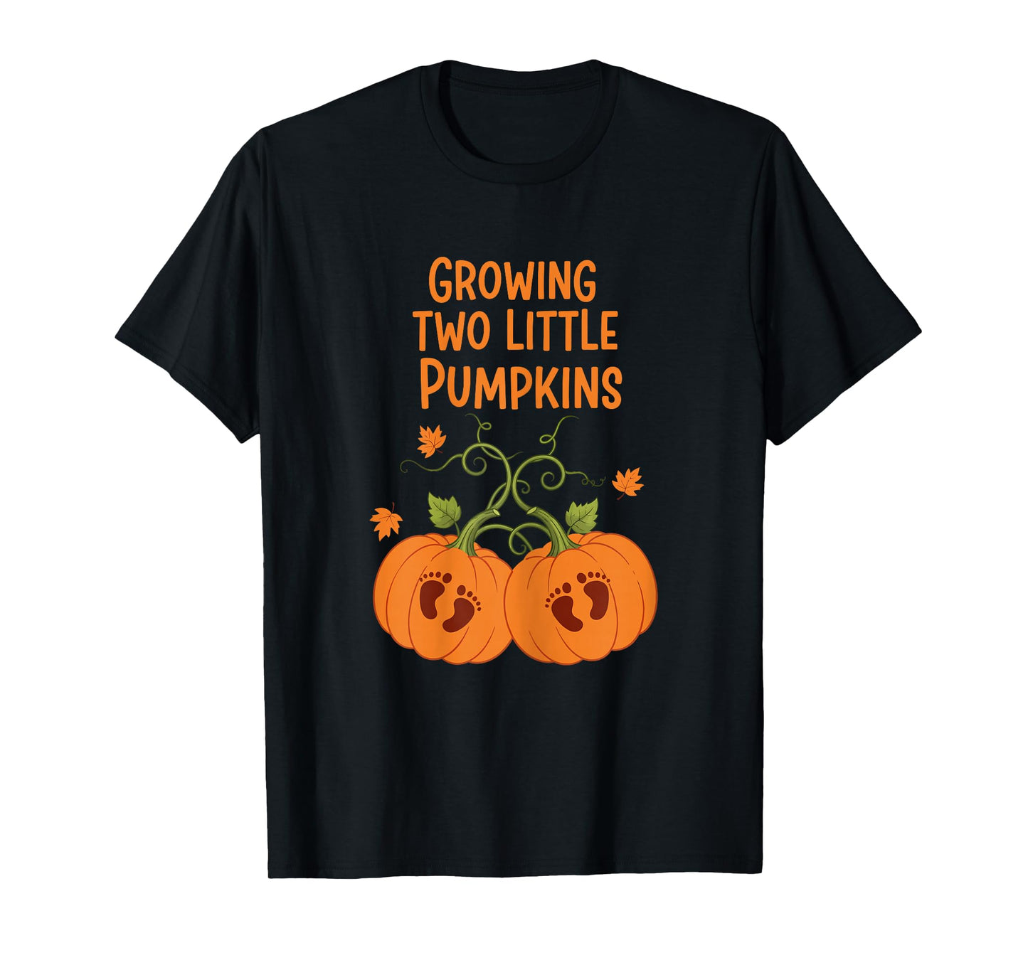 Growing Two Little Pumpkins Twin Fall Pregnancy T-Shirt