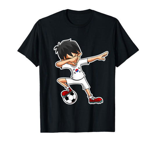 Dabbing Soccer Boy South Korea Shirt, Korean Flag Jersey T-Shirt