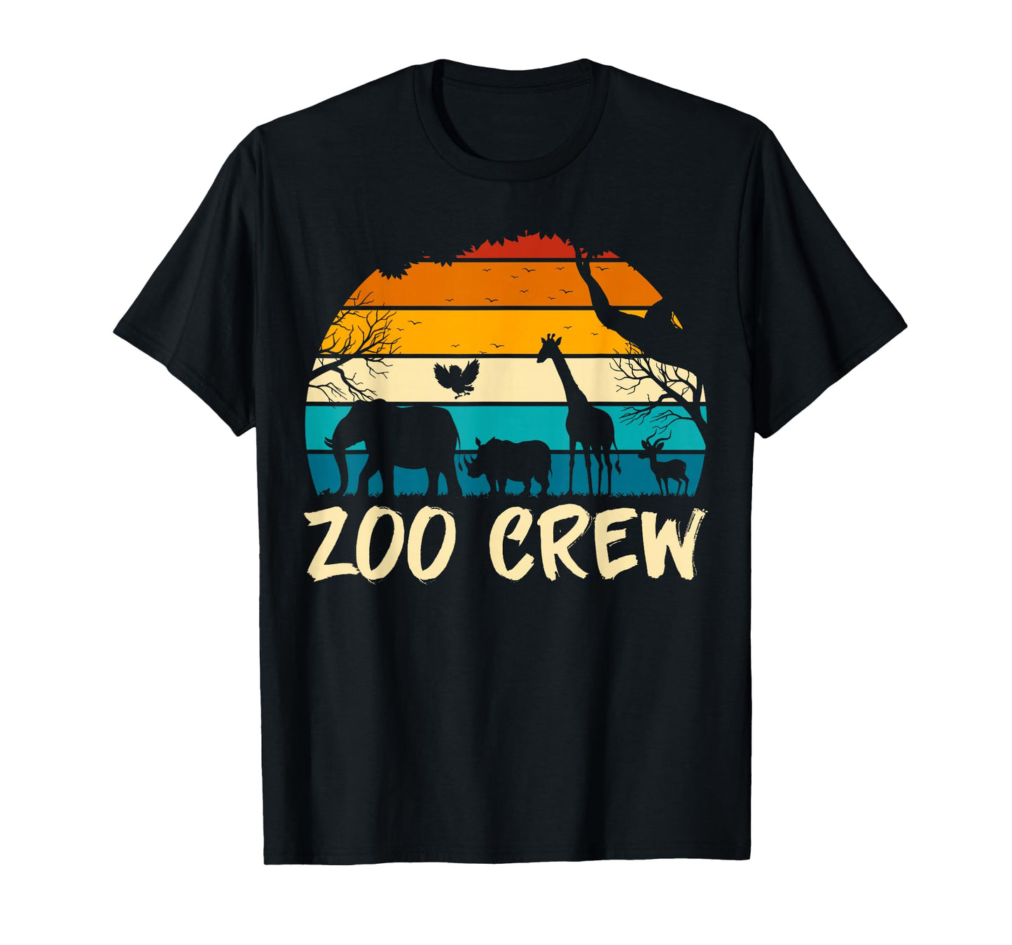 Retro Zoo Crew Jungle Animals Safari Lover Zoologist Kids T-Shirt