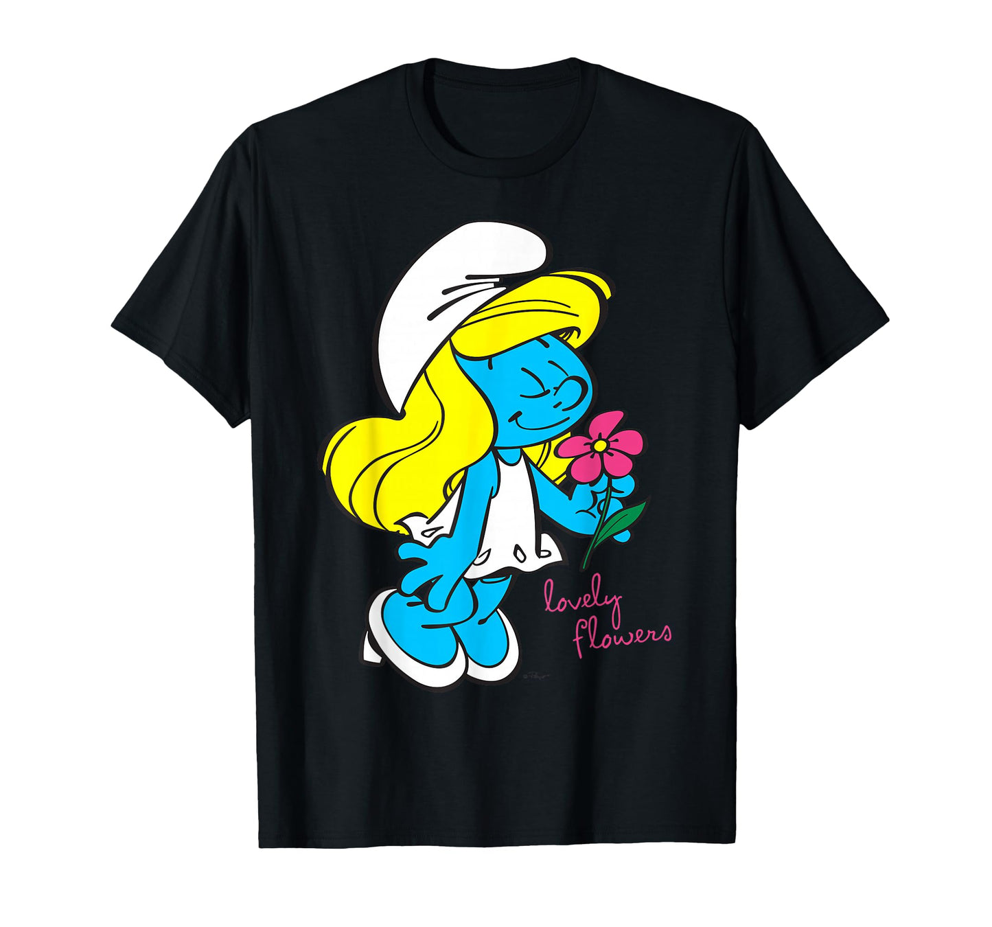 The Smurfs Smurfette Character Flowers Blooming Smurfy Fan T-Shirt