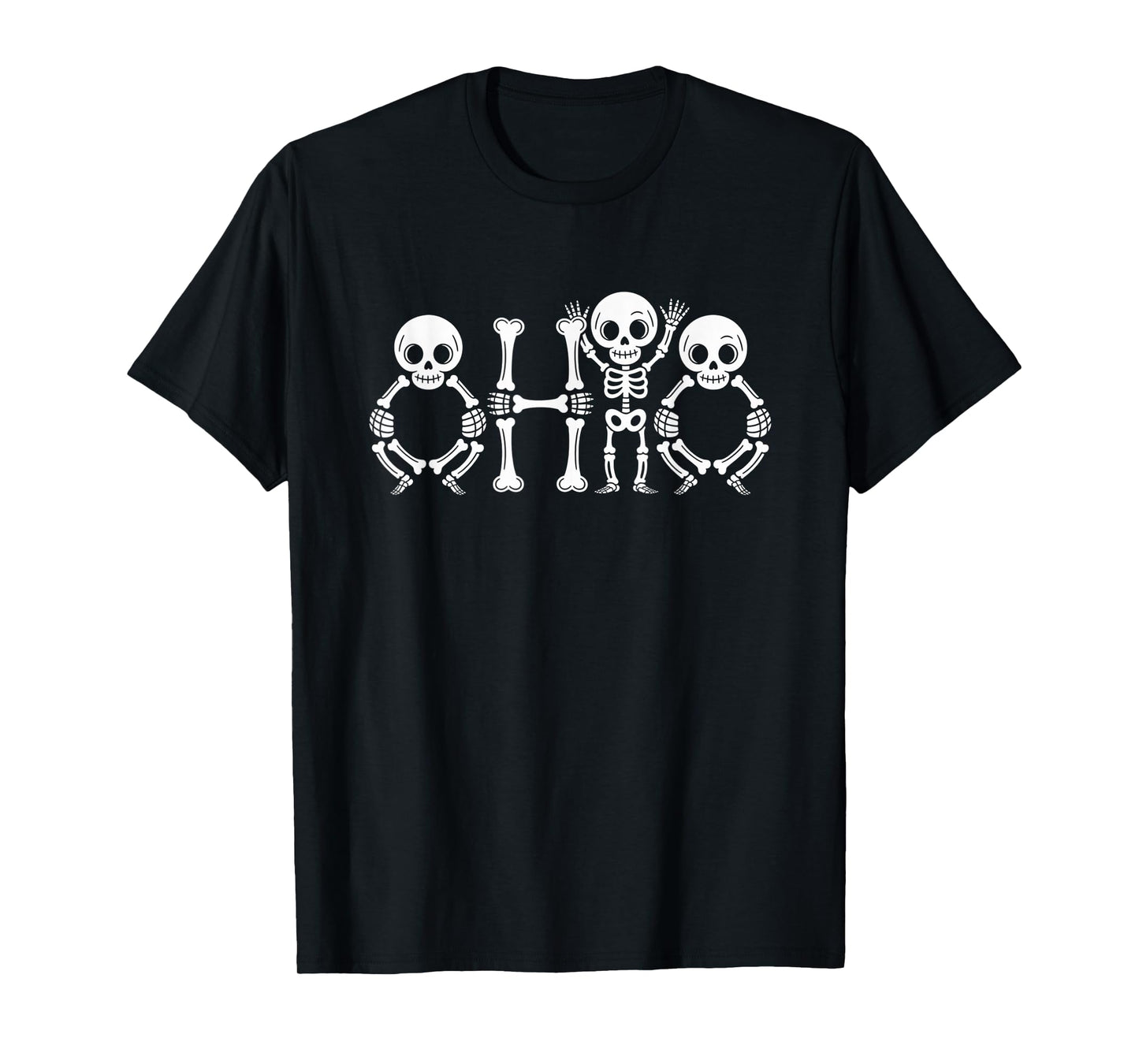 Funny O-H-I-O State Skeleton Ohio Vintage Halloween Costume T-Shirt