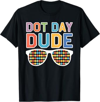 Dot Day Shirt for Kids Boys Girls Youths Dotted Dude Glasses T-Shirt
