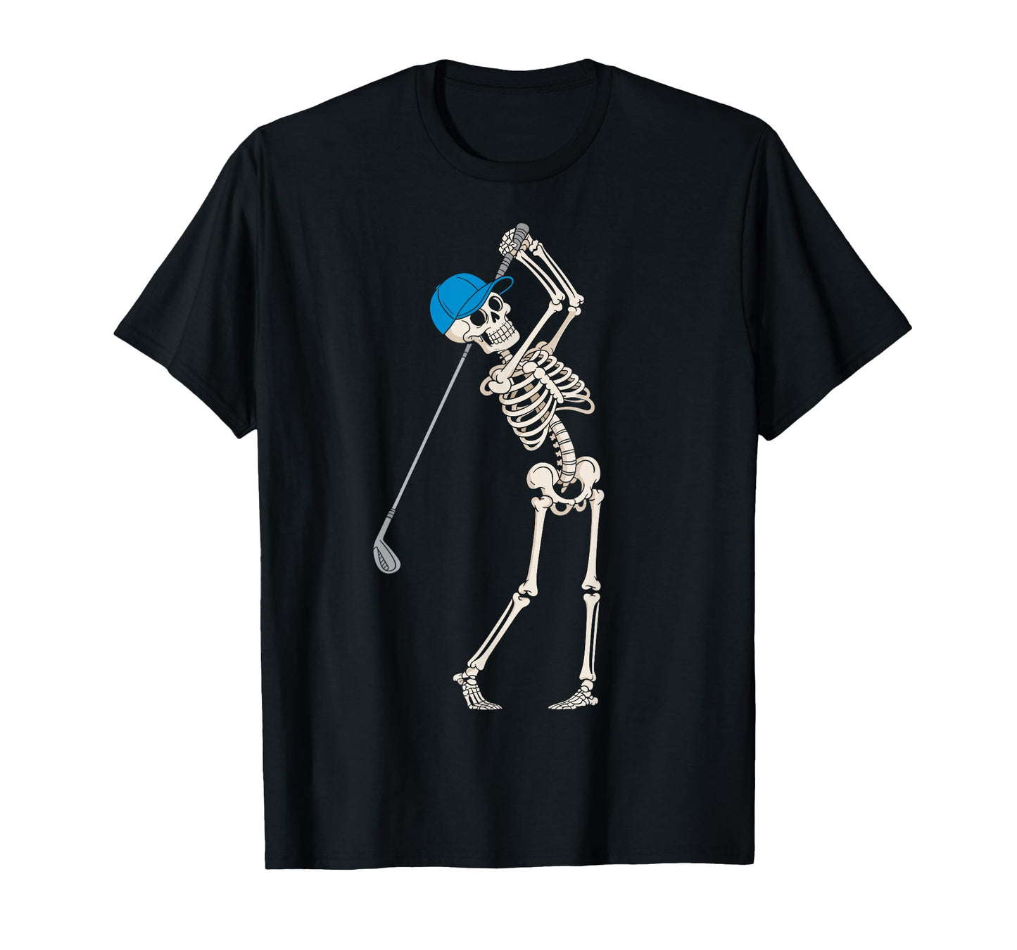 Skeleton Golf Halloween Golfer Golf Player Funny Men Dad T-Shirt