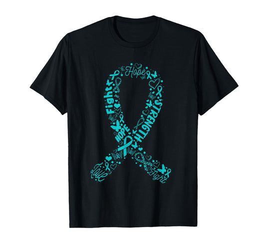 Ovarian Cancer Teal Awareness Ribbon Mother's Day T-Shirt