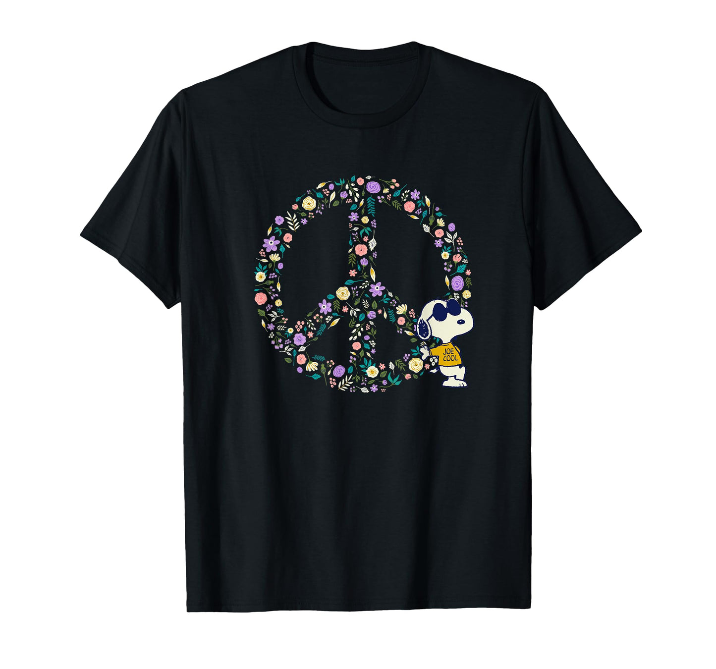 Peanuts Snoopy Joe Cool Peace Sign Nature In Bloom T-Shirt