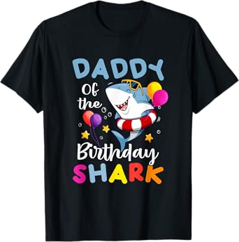 Daddy of the Shark Birthday Dad Matching Family Father Dada T-Shirt