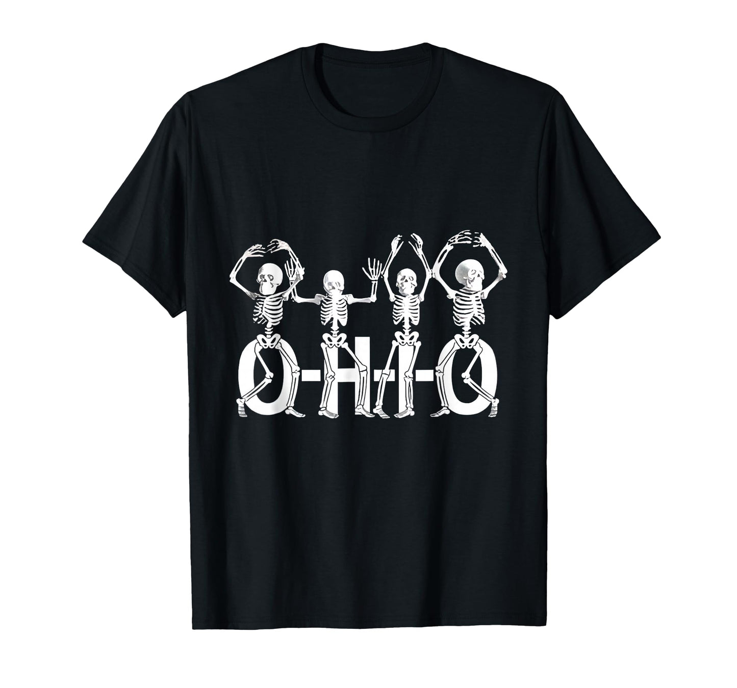 Funny O-H-I-O State Skeleton Vintage Halloween Women Men T-Shirt