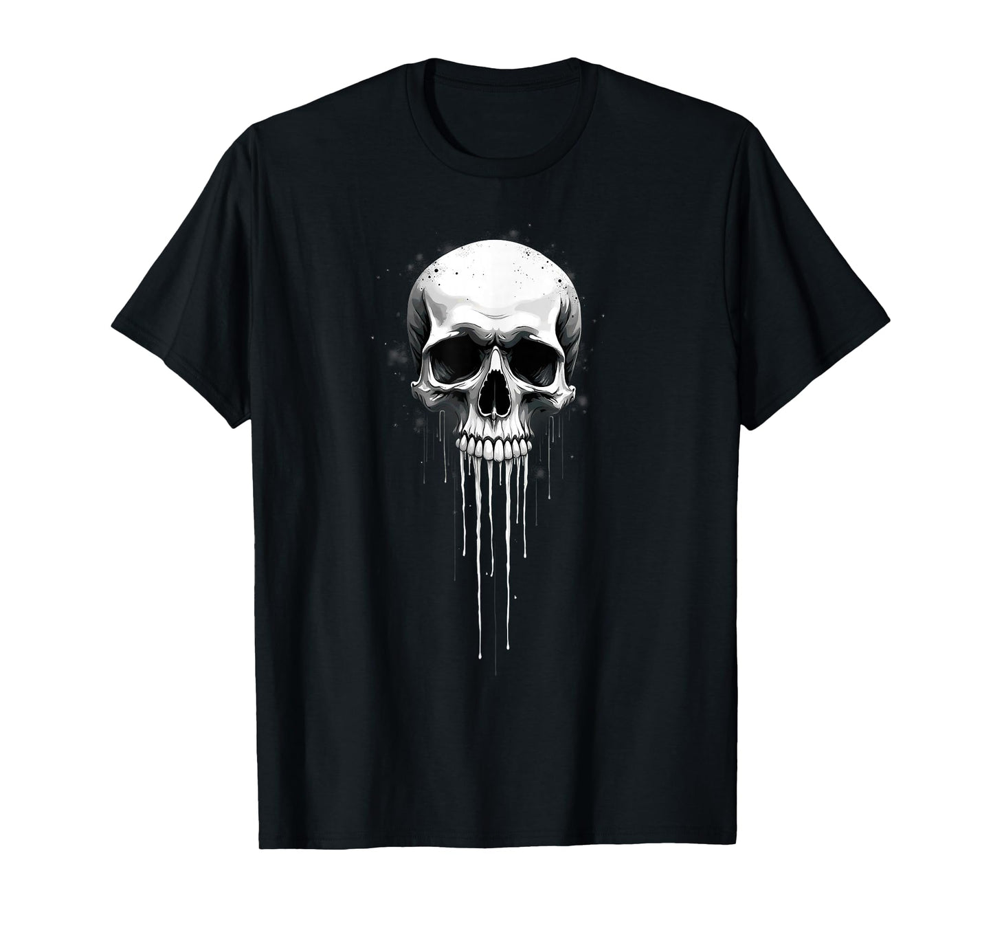 Melting Scary Skull Drip Skeleton Halloween T-Shirt