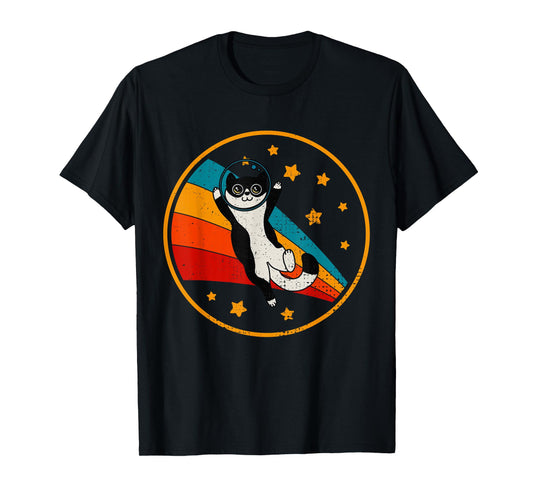 Cute Tuxedo Cat Two Tone Black & White T-Shirt for Men Women Girls Kids