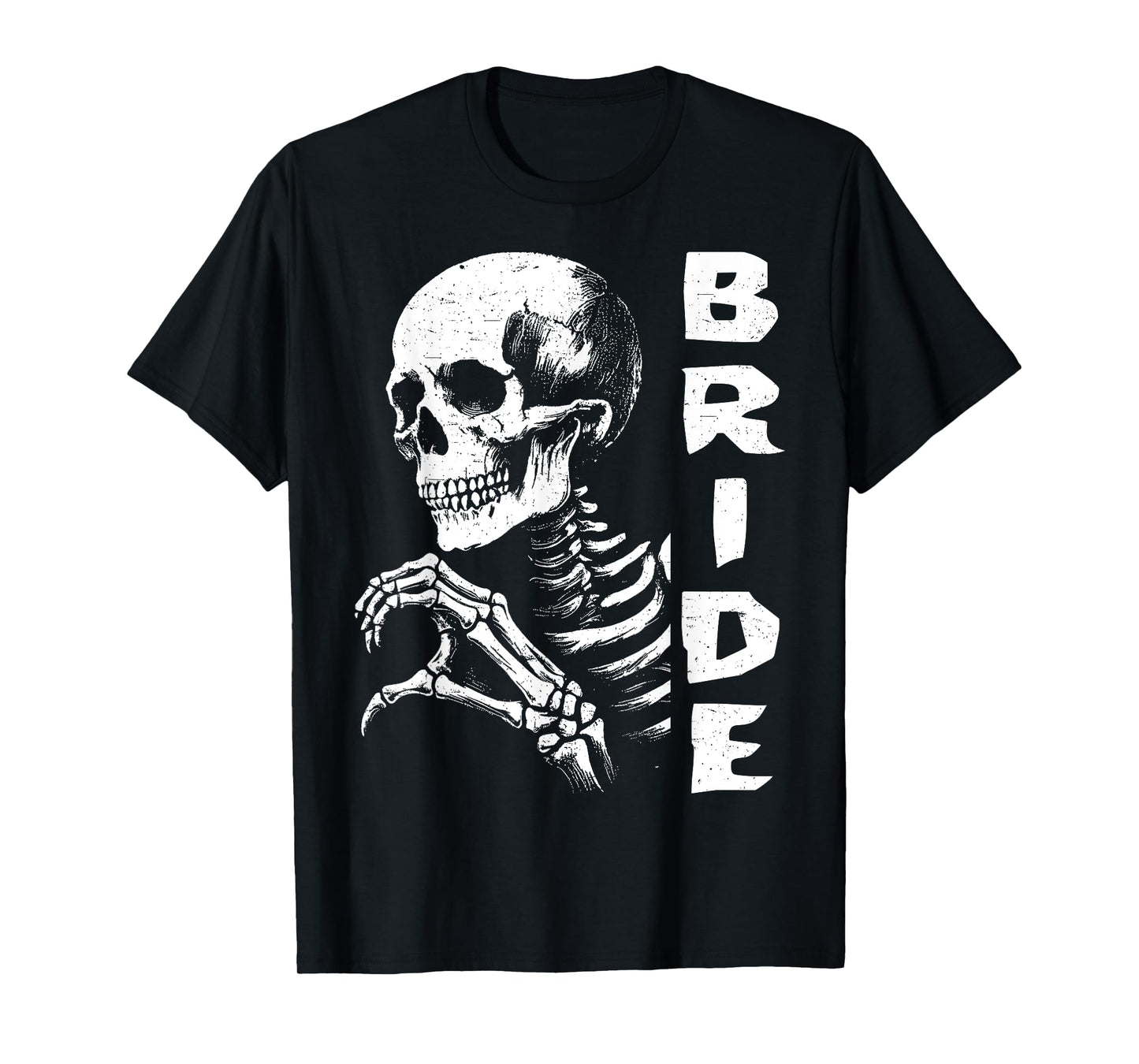 Spooky Bride Skeleton Hands Halloween Engagement Wedding Tee T-Shirt