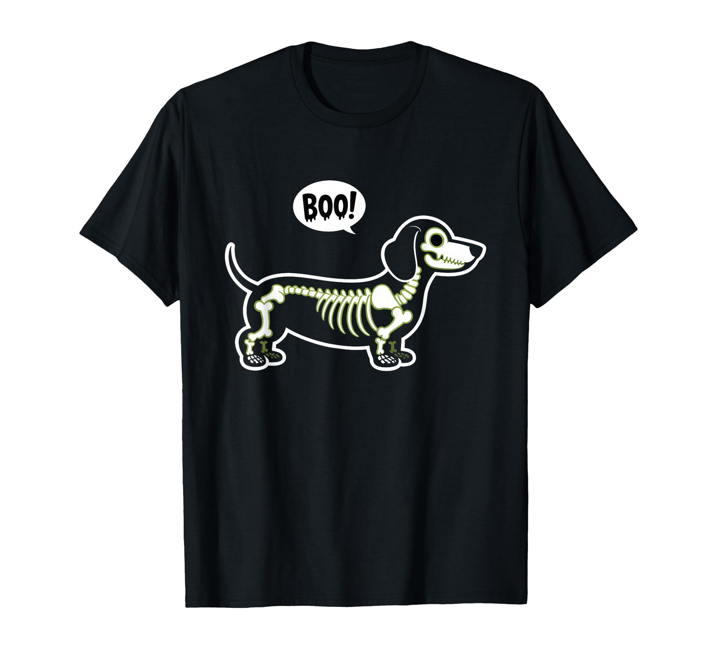 Funny Dachshund Halloween Wiener Dog Cute Doxie Skeleton Boo T-Shirt