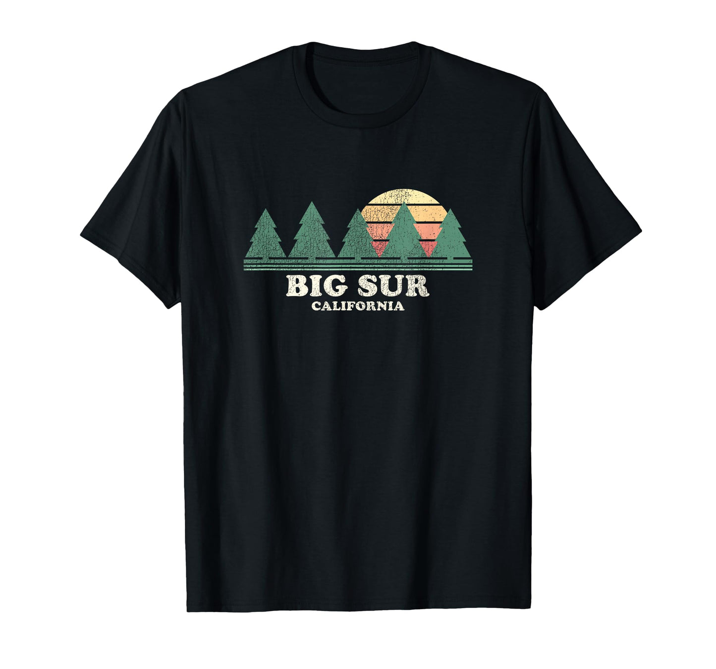 Big Sur CA Vintage Throwback Tee Retro 70s Design T-Shirt