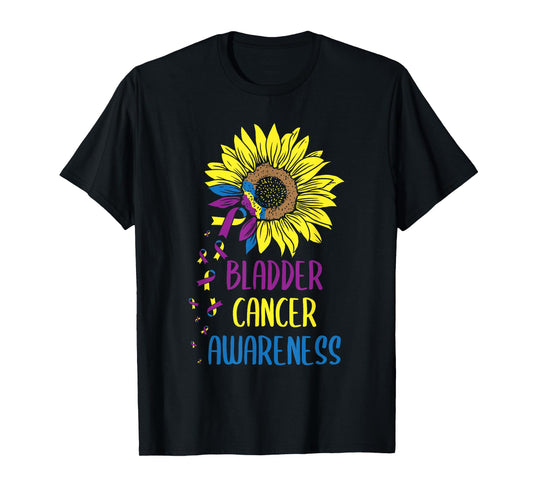 Bladder Cancer Awareness - Bladder Cancer Survivor Sunflower T-Shirt