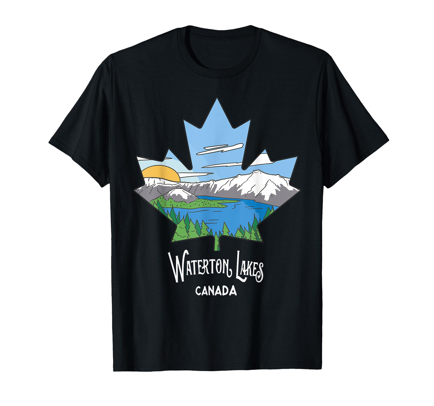 Waterton Lakes National Park Alberta Canada Landscape Art T-Shirt