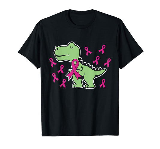 Pink Ribbon T-Rex Kids Breast Cancer Awareness Boys Toddler T-Shirt