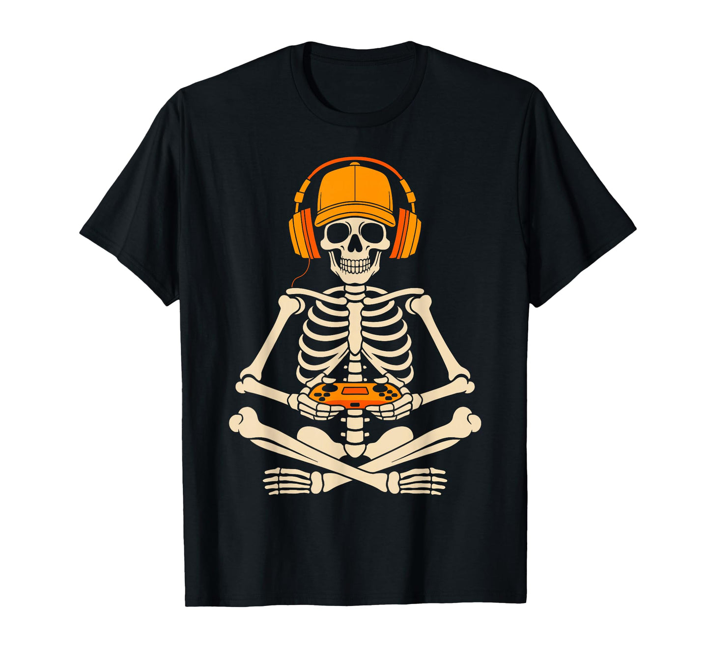 Skeleton Gamer Halloween Video Gaming Boys Girls Men Women T-Shirt