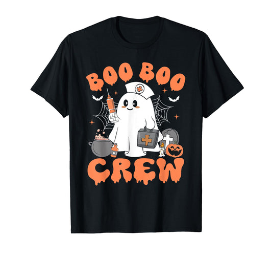 Boo Boo Crew Nurse Shirt Women Cute Ghost Halloween Nursing T-Shirt