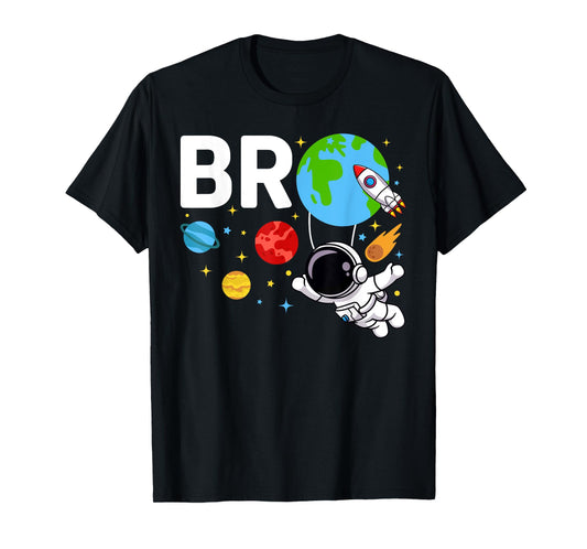 Brother Bro Space Astronaut Birthday Family Matching T-Shirt