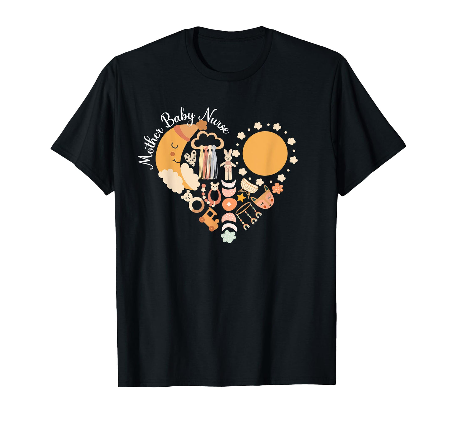 Mother Baby Nurse Heart Postpartum Nurse Mom Baby Nurse T-Shirt