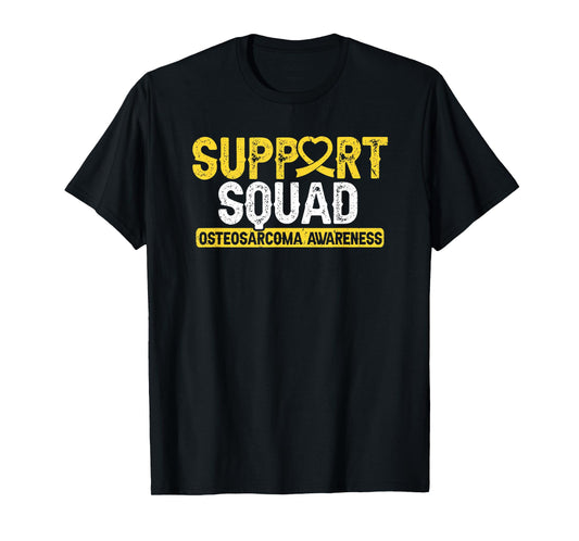 Osteosarcoma Support Squad Bone Cancer Ribbon Support T-Shirt