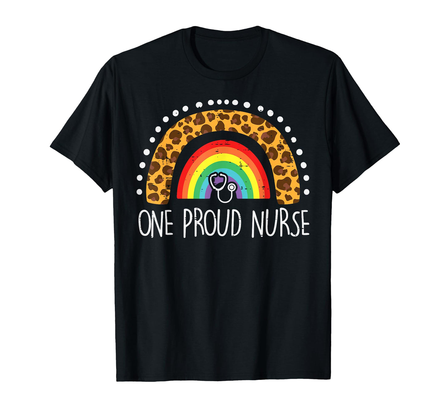 Rainbow Flag One Proud Nurse RN Scrub LGBT Pride Month Gay T-Shirt