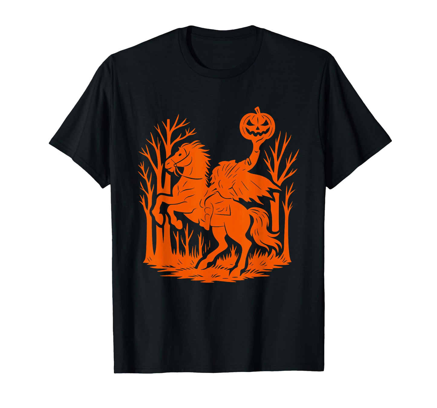 Headless Horseman Halloween Pumpkin Spooky Jack O Lantern T-Shirt