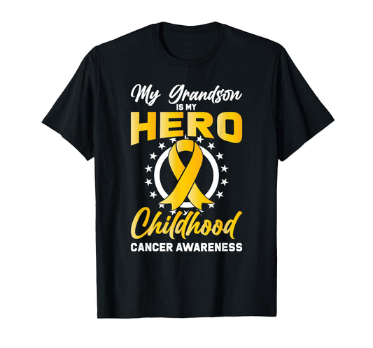 Grandson Childhood Ribbon Support Cancer Awareness Gift T-Shirt