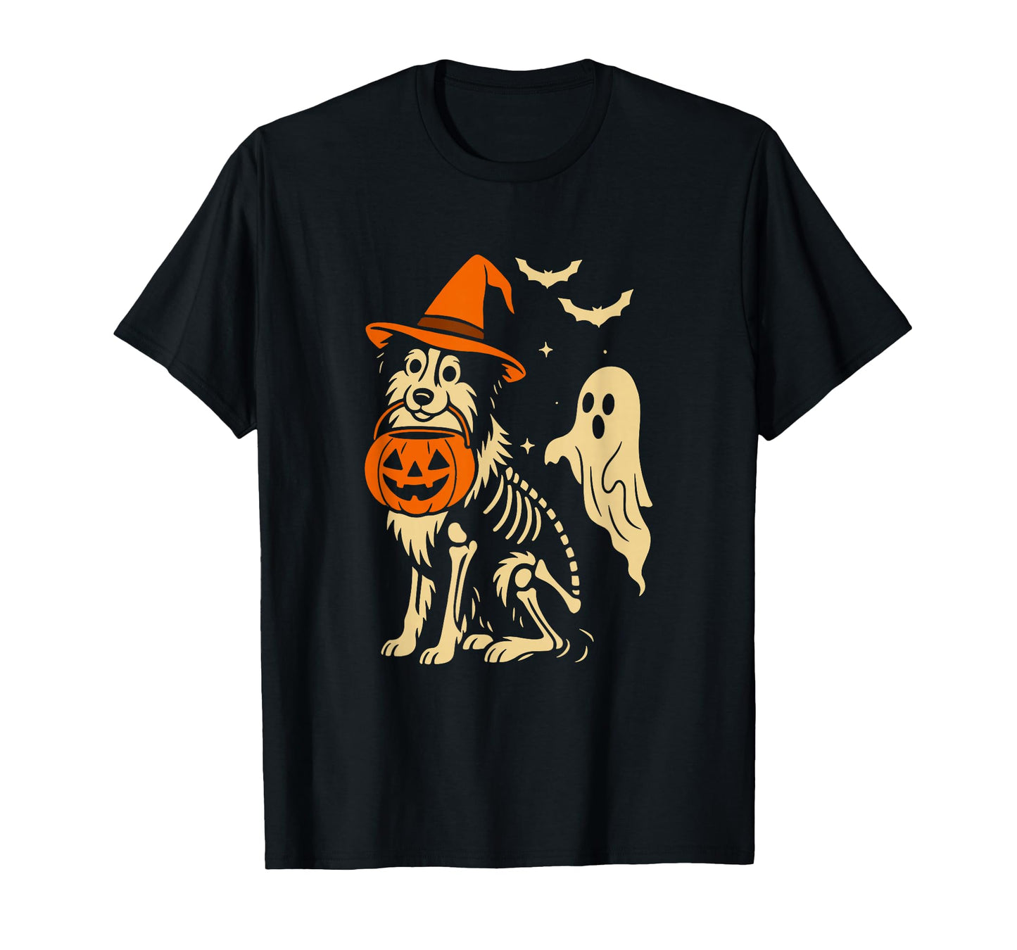 Funny Skeleton Australian Shepherd Halloween Aussie Witch T-Shirt