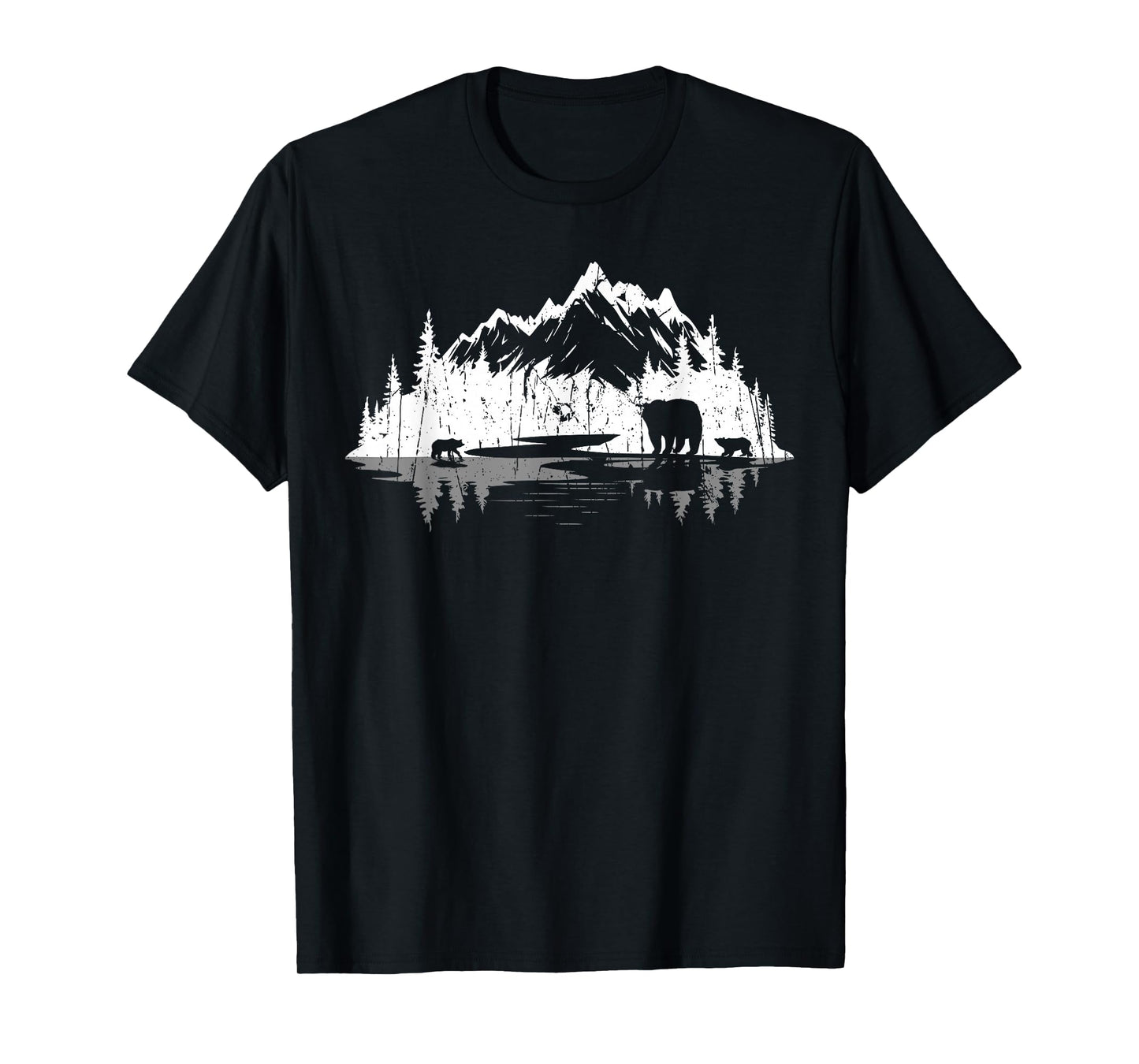 Trees Reflection Wildlife Nature Animal Bear Forest Outdoor T-Shirt