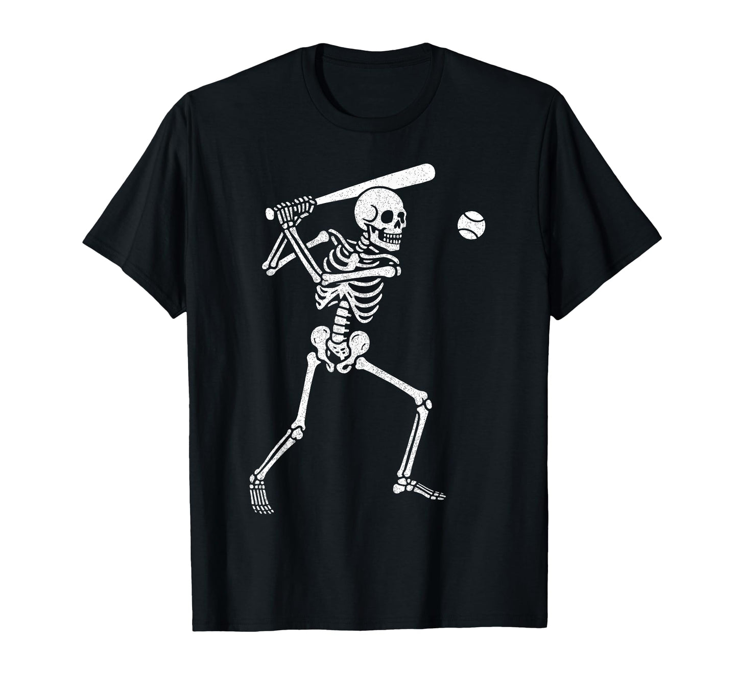 Baseball Skeleton Playing Baseball Halloween Skull Lover T-Shirt