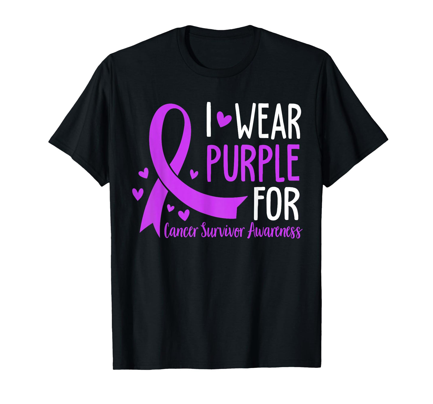 I Wear Purple For Cancer Survivor Awareness T-Shirt