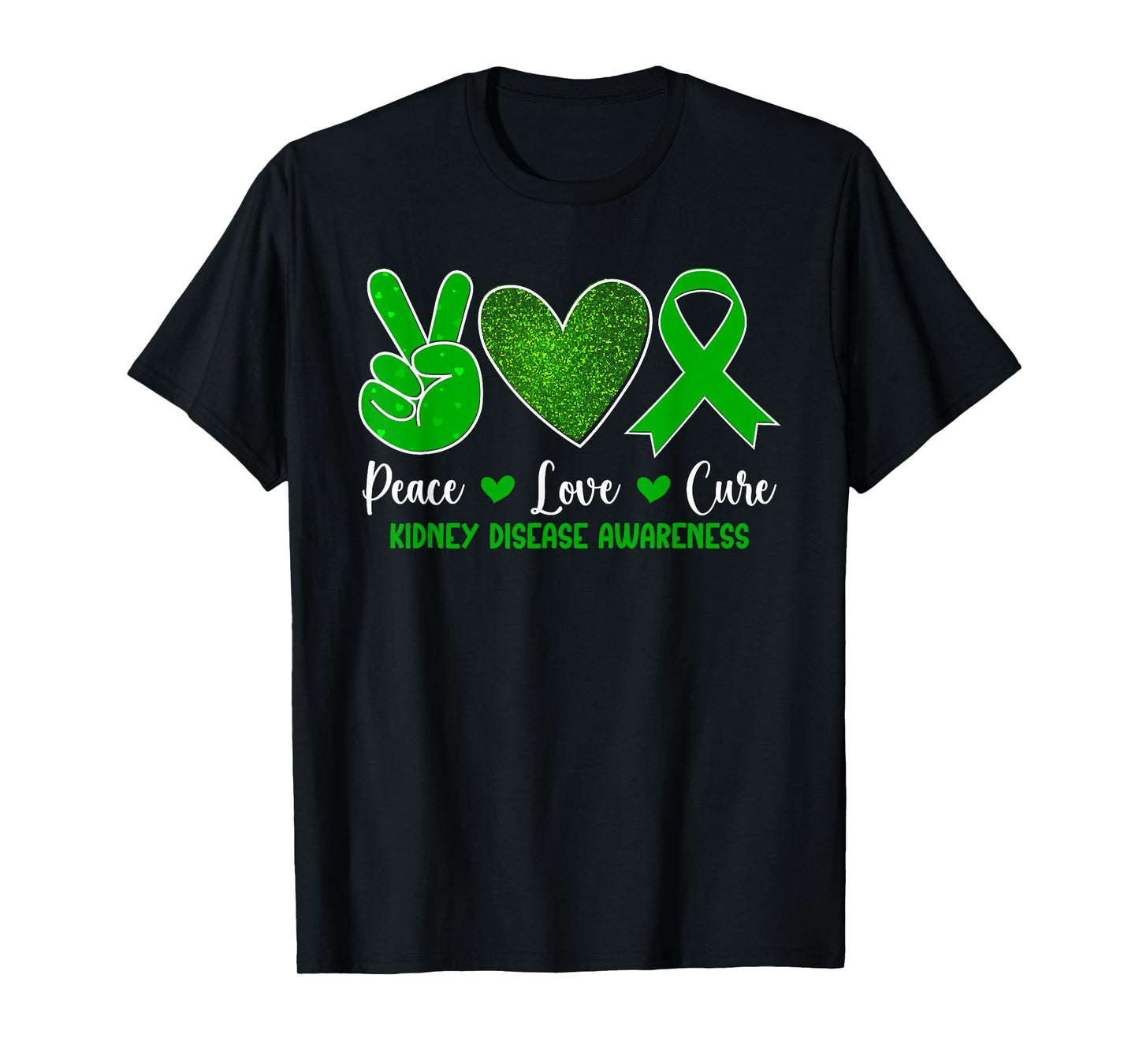 Peace Love Kidney Disease Awareness Kidney Disease Warrior T-Shirt