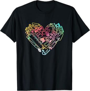 Heart Shape Love Watercolor Art Teacher Artists Painter T-Shirt