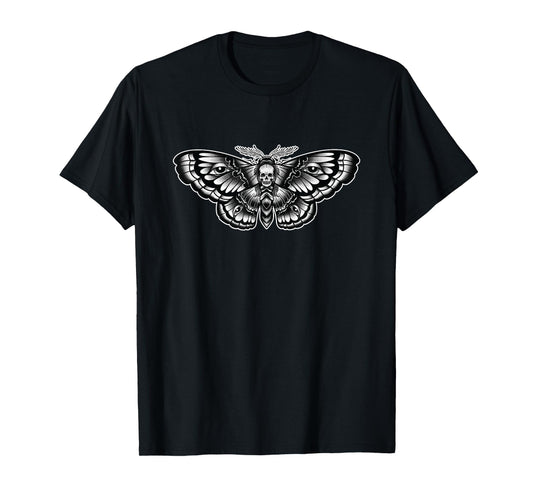 Death Head Moth Tattoo art-Inspired Symbolic T-Shirt