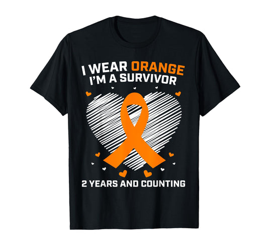 Kidney Cancer Survivor Gifts 2 Years Cancer Free Awareness T-Shirt