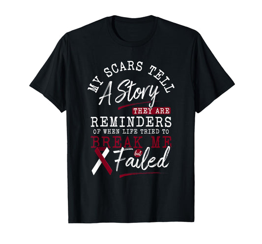 My Scars Tell a Story - Throat Head & Neck Cancer Awareness T-Shirt