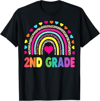 Second Grade Rainbow Girls Boys Teacher Team 2nd Grade Squad T-Shirt