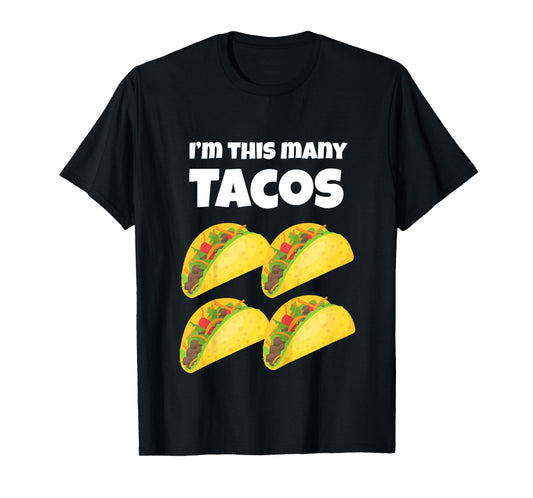 Cute Taco 4th Birthday I'm This Many Tacos 4-Year-Old T-Shirt