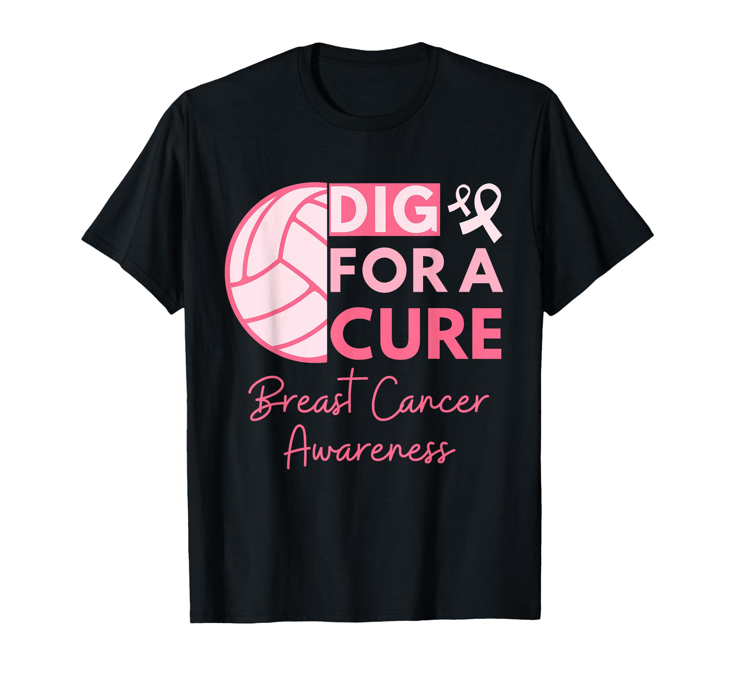 Breast Cancer Awareness Dig For A Cure Volleyball Pink Out T-Shirt