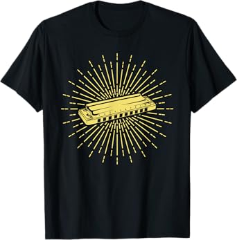 Vintage Harmonica Player Harmonicist French Harp Player T-Shirt