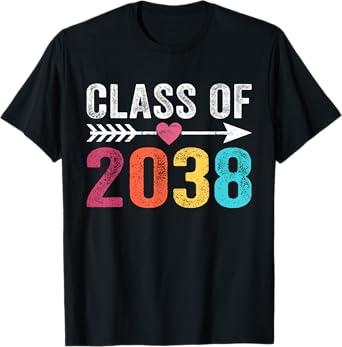 Class Of 2038 Grow With Me Graduation First Day of School T-Shirt