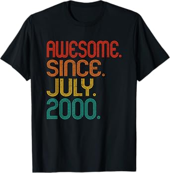 Awesome Since July 2000 Anniversary Birthday 2000 Vintage T-Shirt