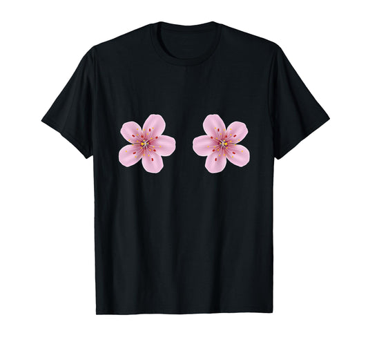 Boobies Tees Cherry Blossom Flowers Boobs Funny Titties Tits T-Shirt