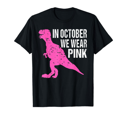In October We Wear Pink Breast Cancer Awareness Kids Boys T-Shirt