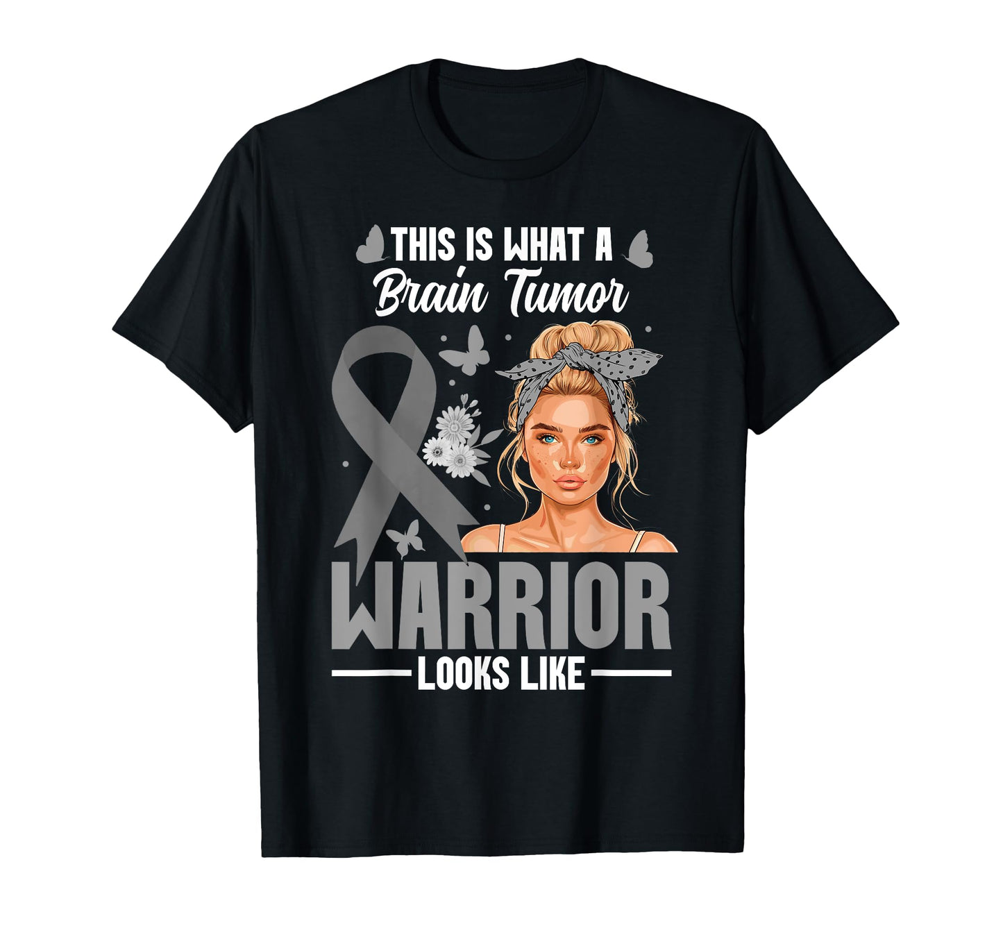 Glioblastoma Awareness Women Warrior Brain Tumor T-Shirt