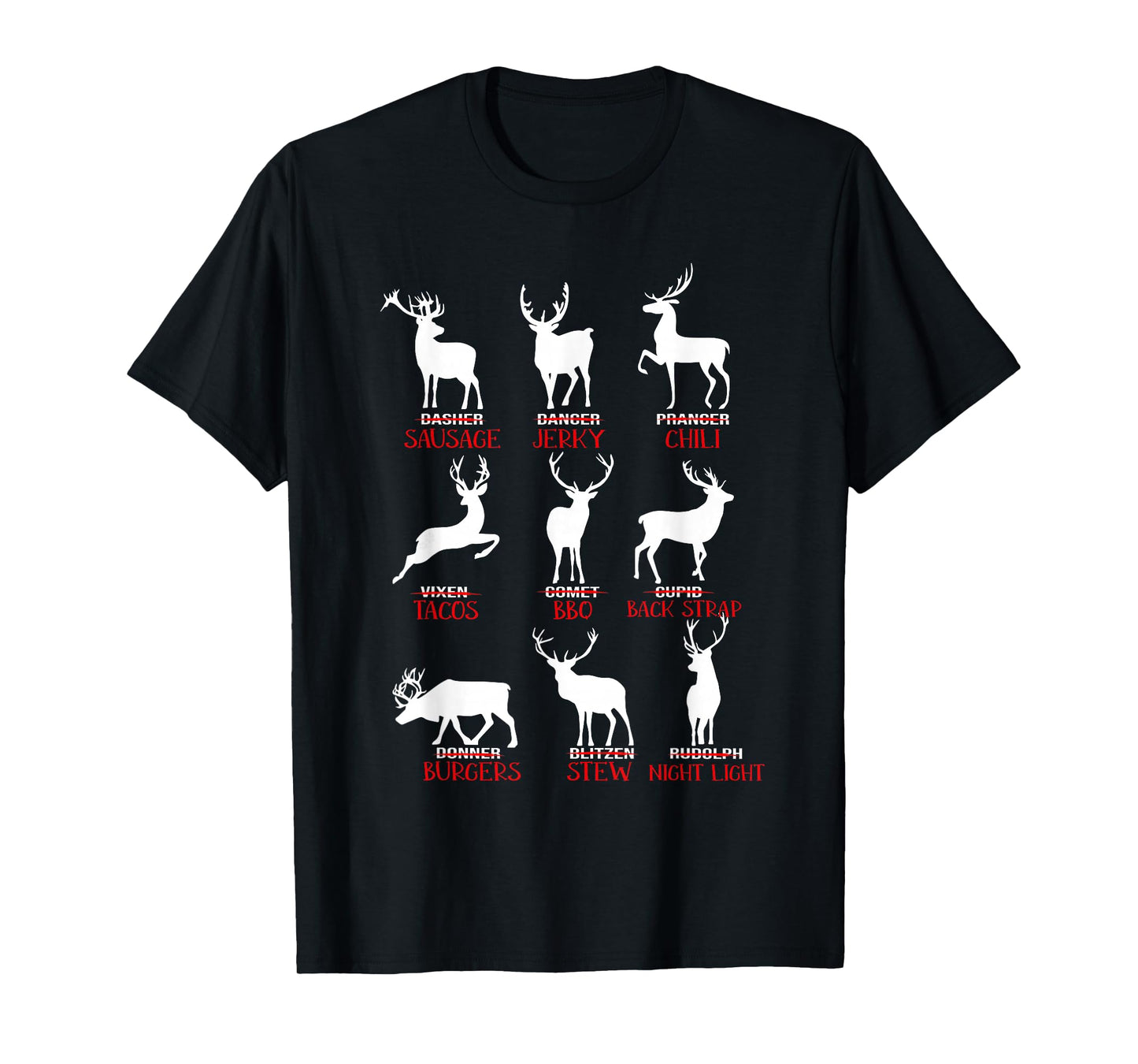 Christmas Deer Hunters All of Santa's Reindeer Xmas T-Shirt