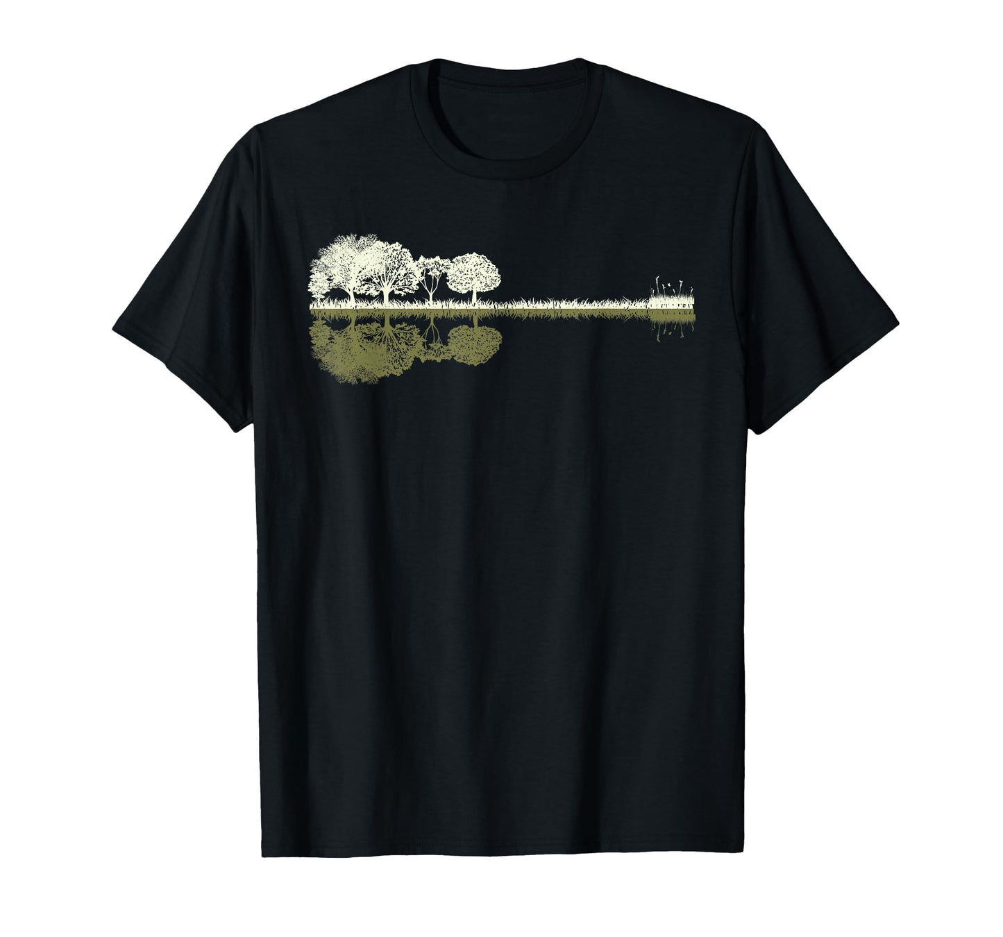 Nature Acoustic Guitar - Forest Wooden Guitar Trees Sundown T-Shirt