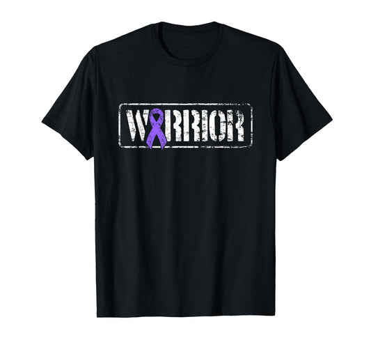 Hodgkins Lymphoma Warrior - Purple Military Style Ribbon T-Shirt