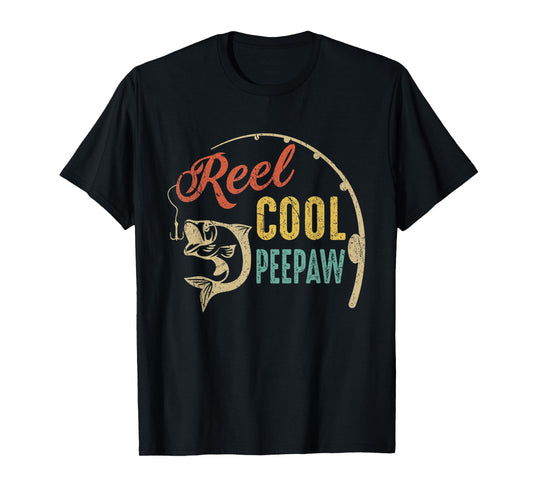 Fathers Day Shirt Vintage Fishing Reel Cool Peepaw T-Shirt