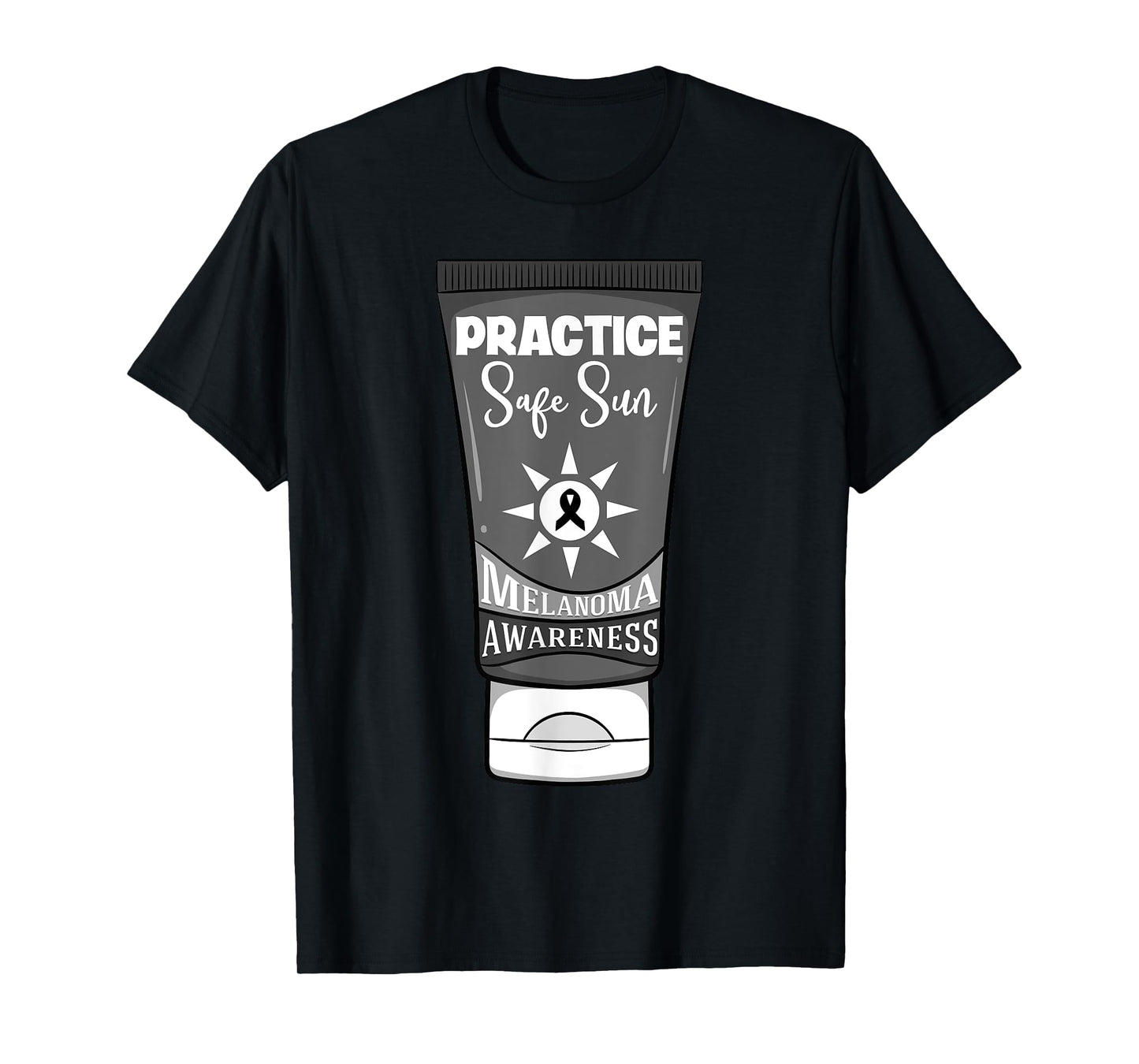 Practice Safe Sun Melanoma Awareness Skin Cancer Ribbon T-Shirt
